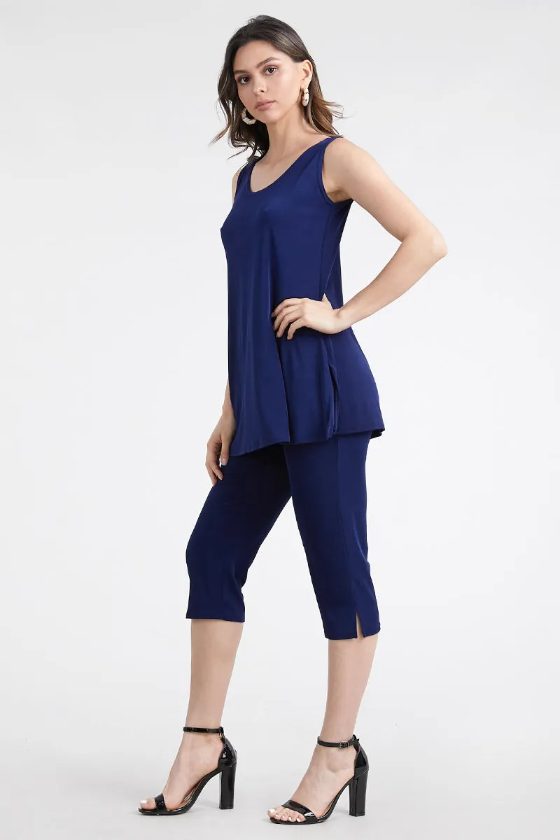 Stretchy Tank Capri Pant Set-9002BN-TRS1