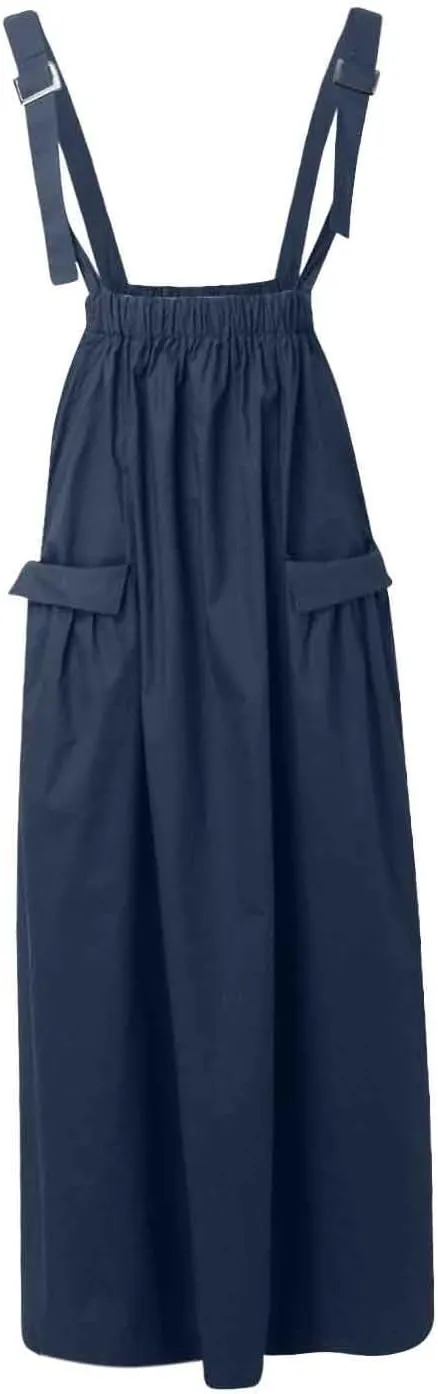 Summer Dresses for Women 2024 Casual Trendy Suspender Loose Retro Long Straps Solid Flowy Skirts with Pockets Y2K Clothes