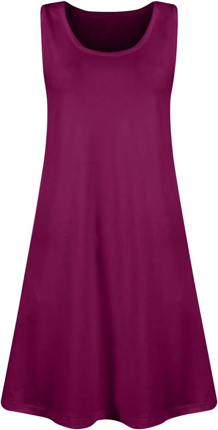 Summer Dresses for Women 2025 Boho Floral Print Sleeveless Beach Vacation Sundress T-Shirt Tank Dress with Pockets