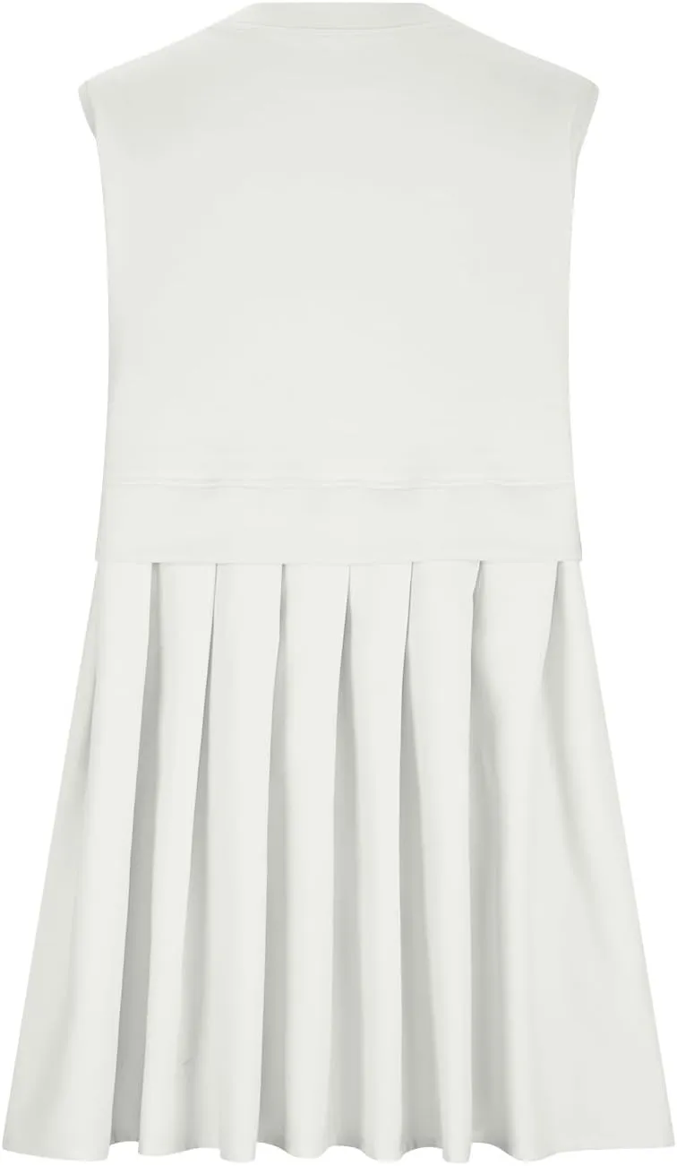 Summer Dresses for Women 2025 Casual Crew Neck Sleeveless Tank Mini Dress Color Block Ruffle Flowy Sundresses