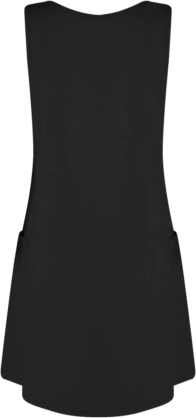 Summer Dresses for Women 2025 Casual Loose Fit V Neck Sundresses for Women Beach Sleeveless Tank Dress with Pockets