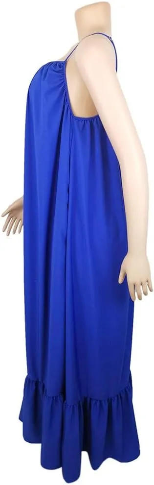 Summer Dresses for Women 2025 Casual Spring Spaghetti Straps Backless Sleeveless Boho Sundresses Beach Vacation Maxi Dress