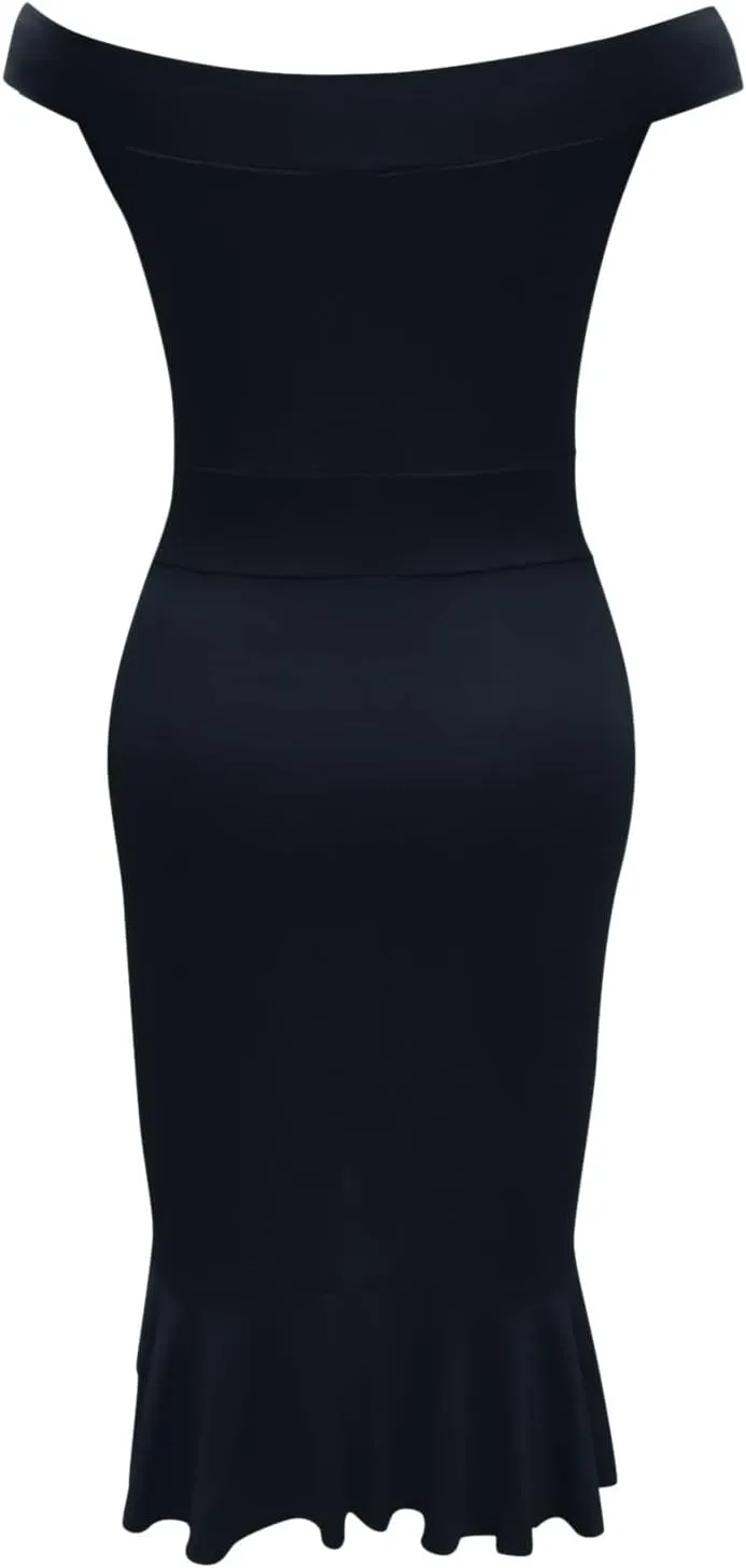 Summer Dresses for Women 2025 Off Shoulder Ruffle Irregular Bodycon Midi Dress Formal Wedding Guest Dresses