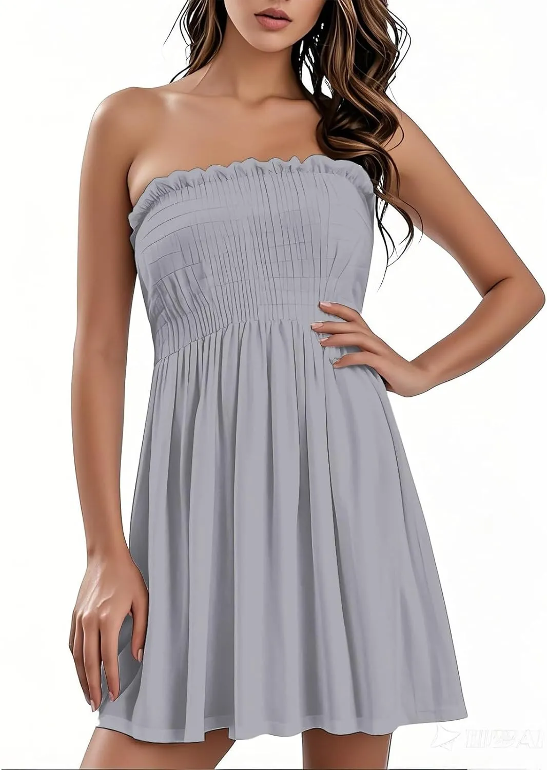 Summer Dresses for Women 2025 Plus Size Strapless Sundress Wedding Guest Dress & Vacation Cover Up Slimming Waist