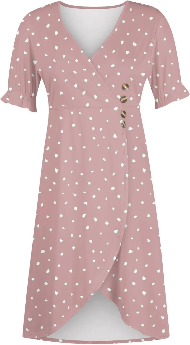 Summer Dresses for Women Midi Dresses for Women Puff Sleeve Loose Flowy Summer Swing Dress