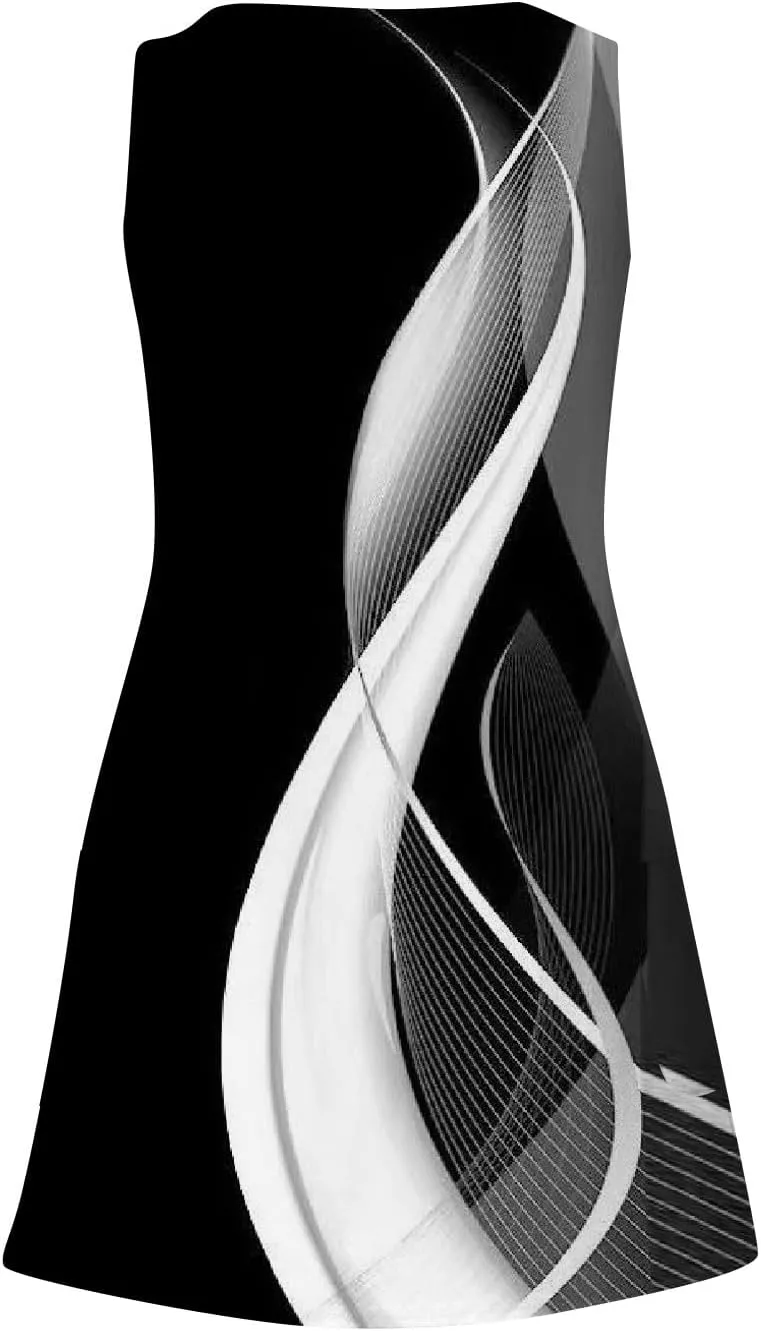 Summer Dresses for Women, V Neck Sleeveless Sundresses with Pockets Casual Boho Beach Dress Vacation Flowy Dresses