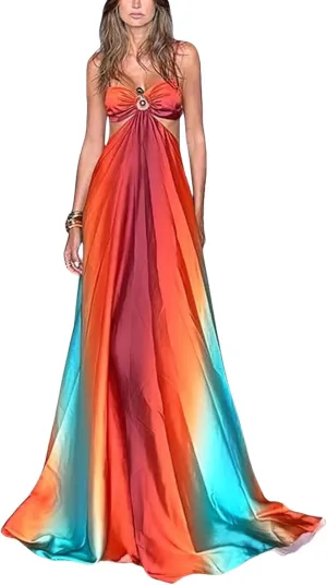 Summer Easter Dresses for Women 2025 Sleeveless Camisole Long Skirt Casual Party Beach Dresses