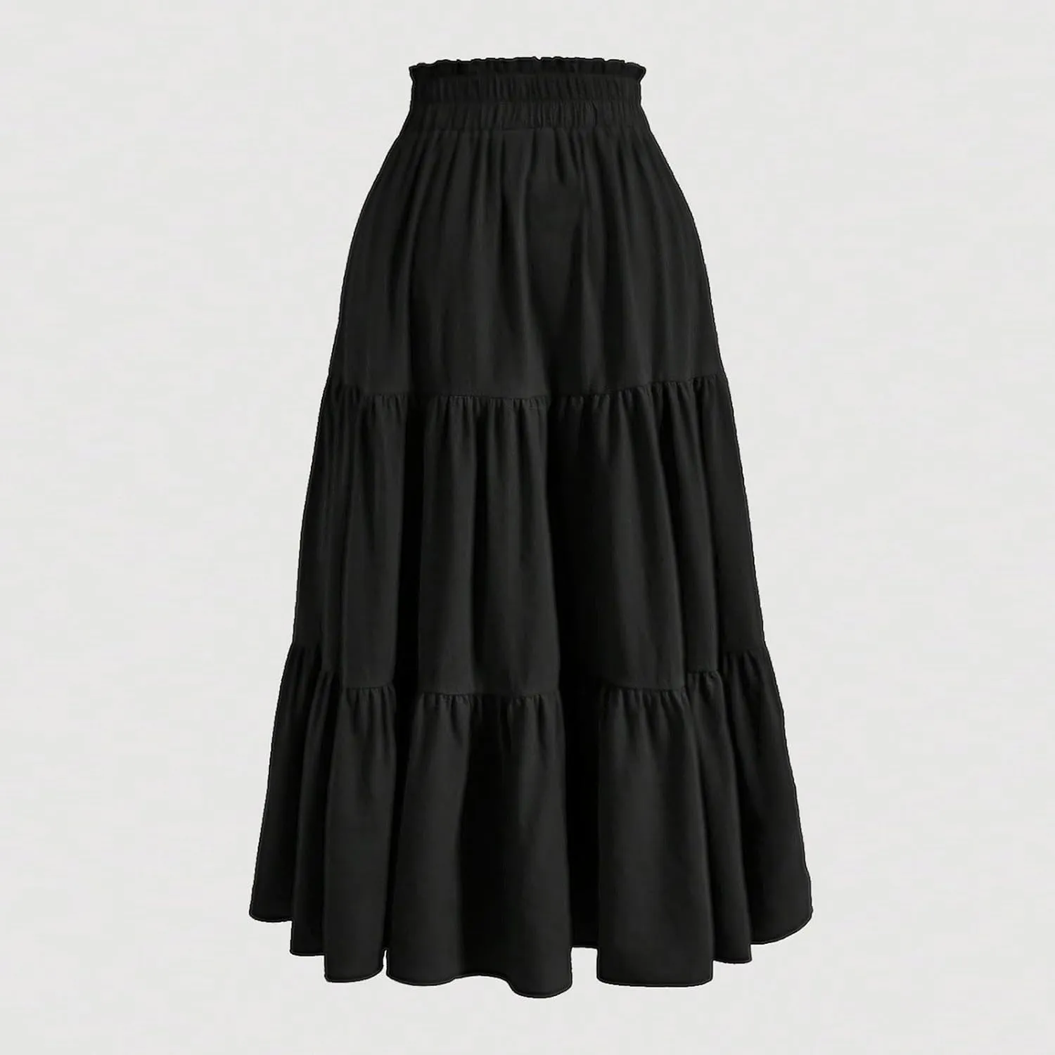 Summer Skirts for Women 2025 Vacation Boho Floral Tiered Maxi Skirt Drawstring High Waisted Flowy Ruffle A Line Skirt