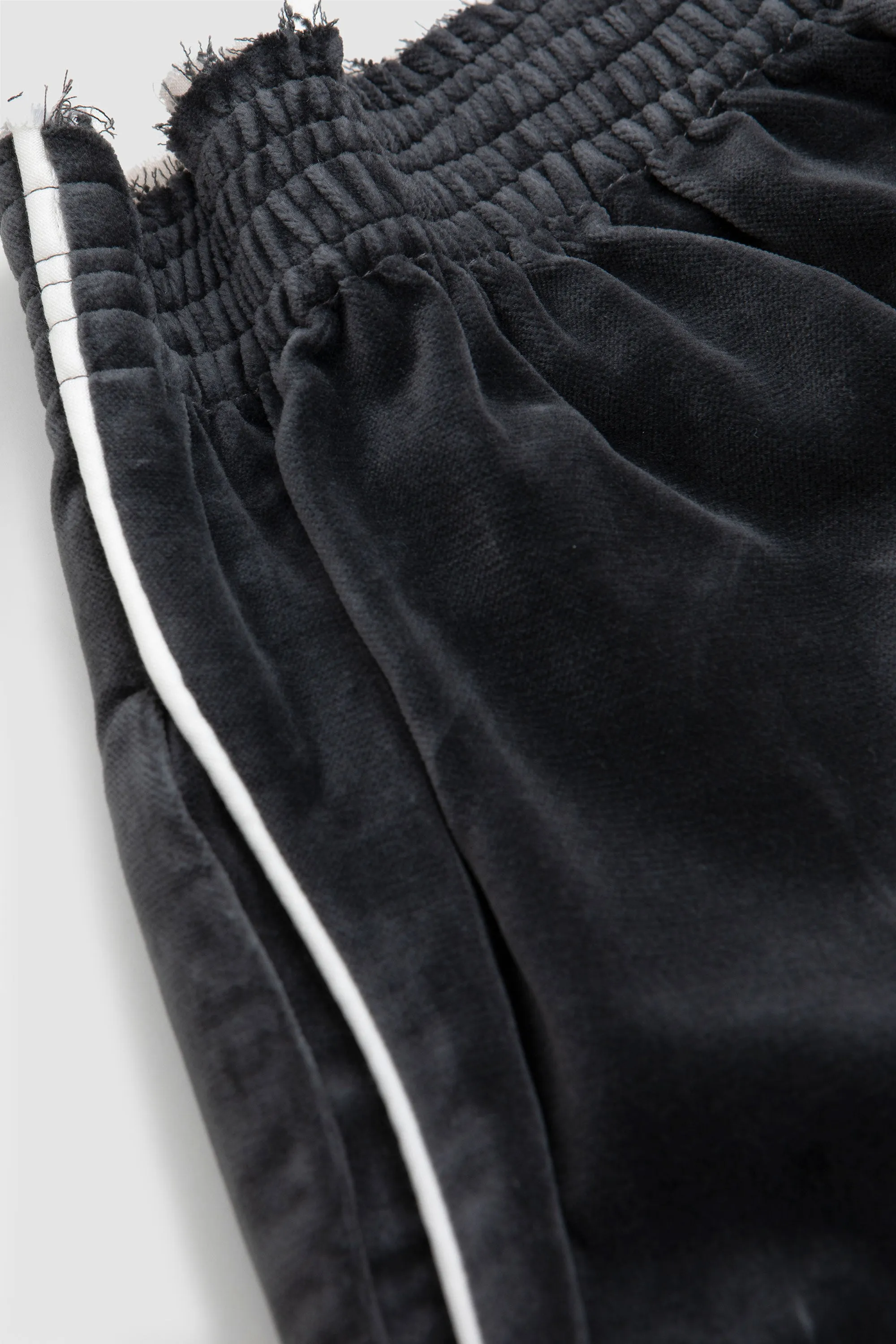 Sweat Pants With Piping Cotton Velvet Grey