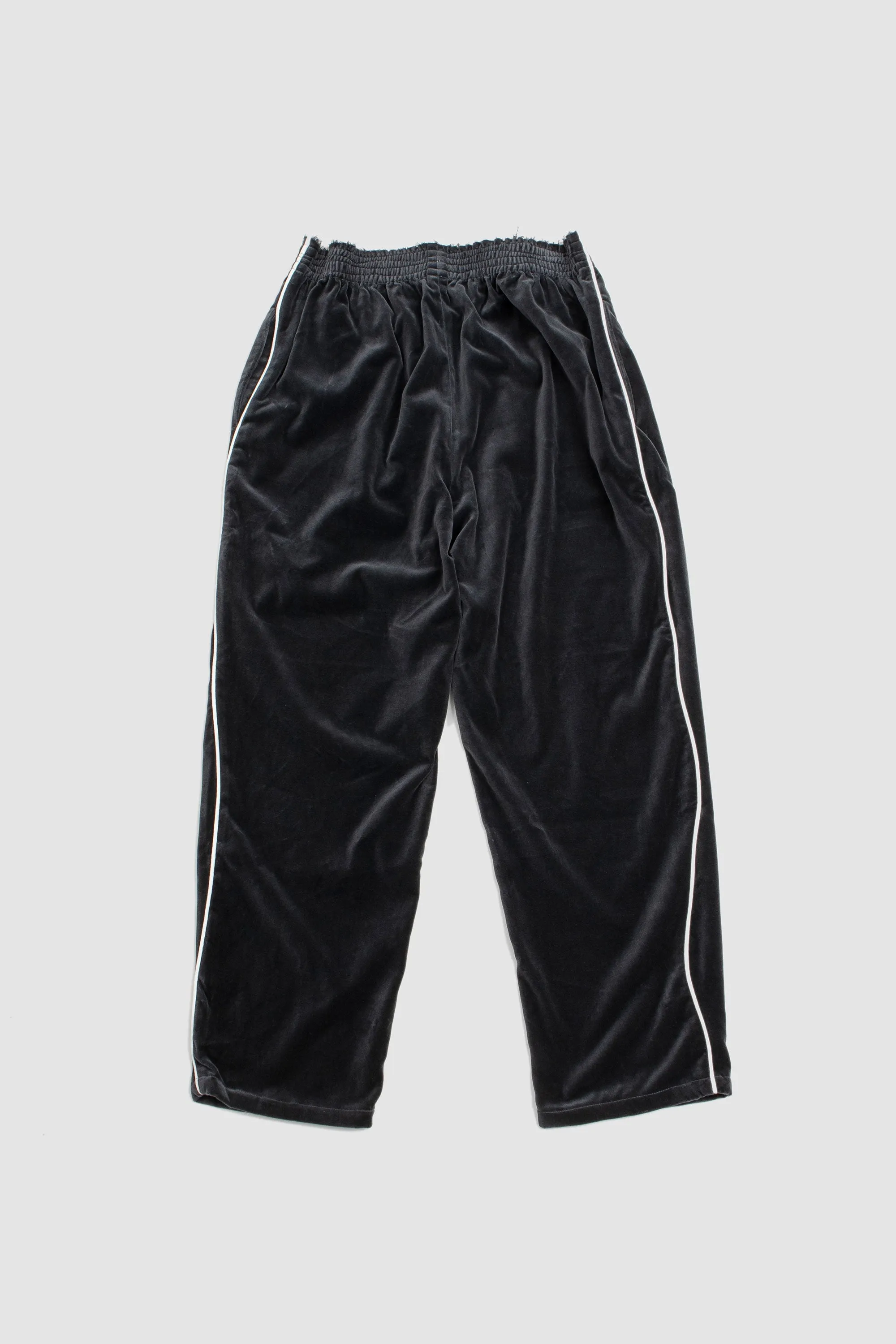 Sweat Pants With Piping Cotton Velvet Grey