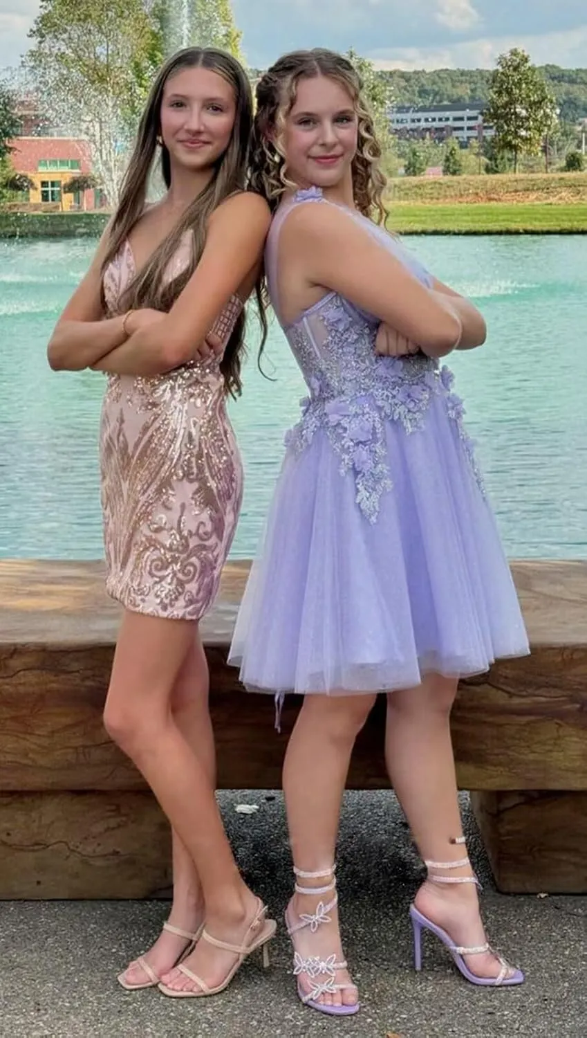 Sweetheart Tulle Short Homecoming Dresses Lace One Shoulder Floral Cocktail Dresses Beading Sequins Cocktail Dress