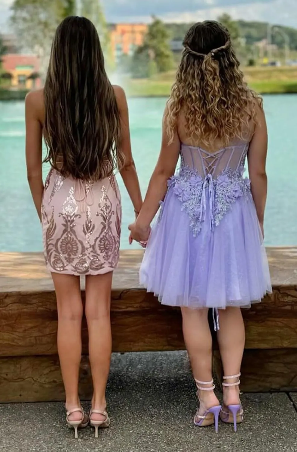 Sweetheart Tulle Short Homecoming Dresses Lace One Shoulder Floral Cocktail Dresses Beading Sequins Cocktail Dress