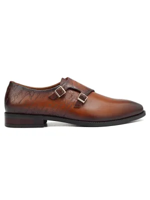 Tan Signato Leather Monk Straps