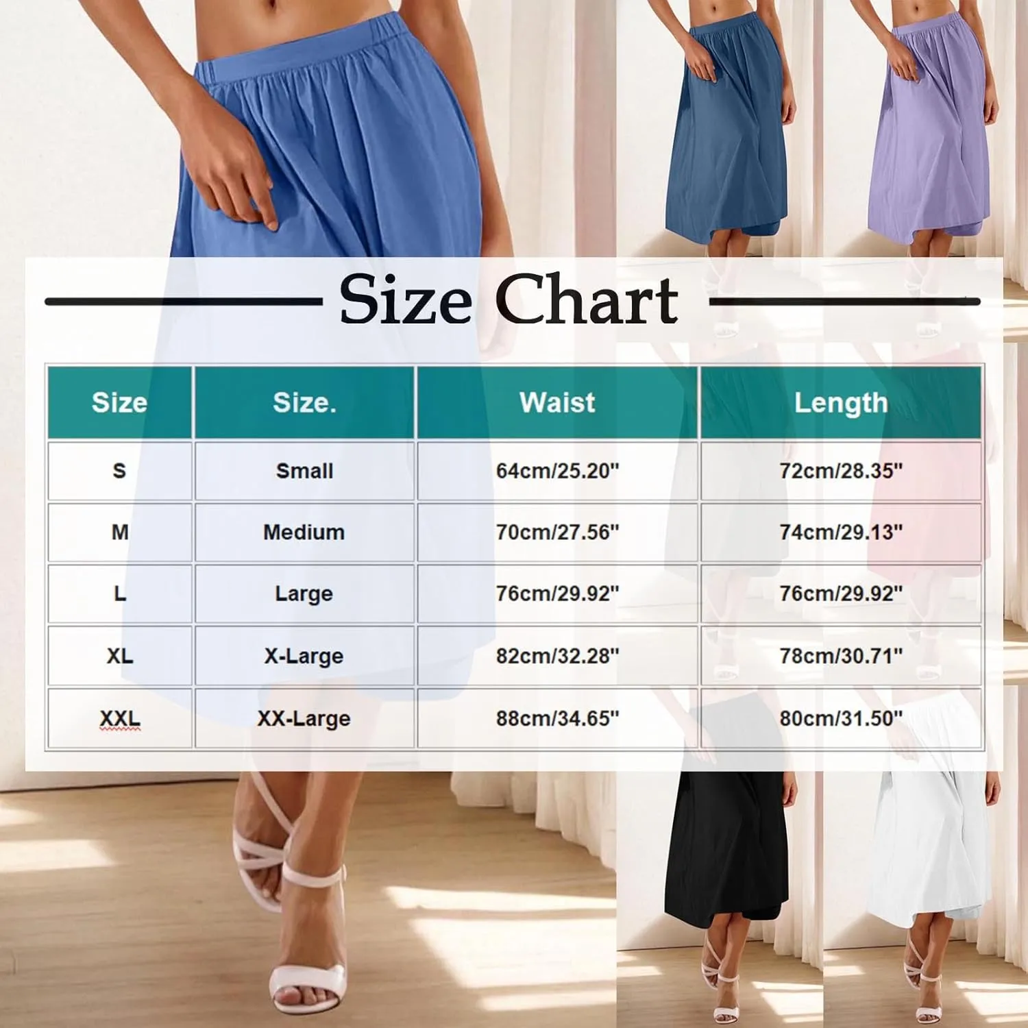 TANGNADE Womens Summer Skirts Casual Trendy High Waisted A Line Flowy Boho Midi Length Ladies Skirt Work Office Outfits