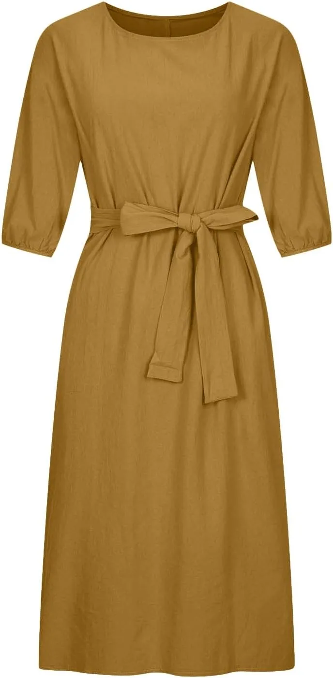 TARIENDY Vacation Dresses for Women 2025,Womens Plus Size Lace Up Dress Short Sleeve Dresses Summer Business Casual Outfits