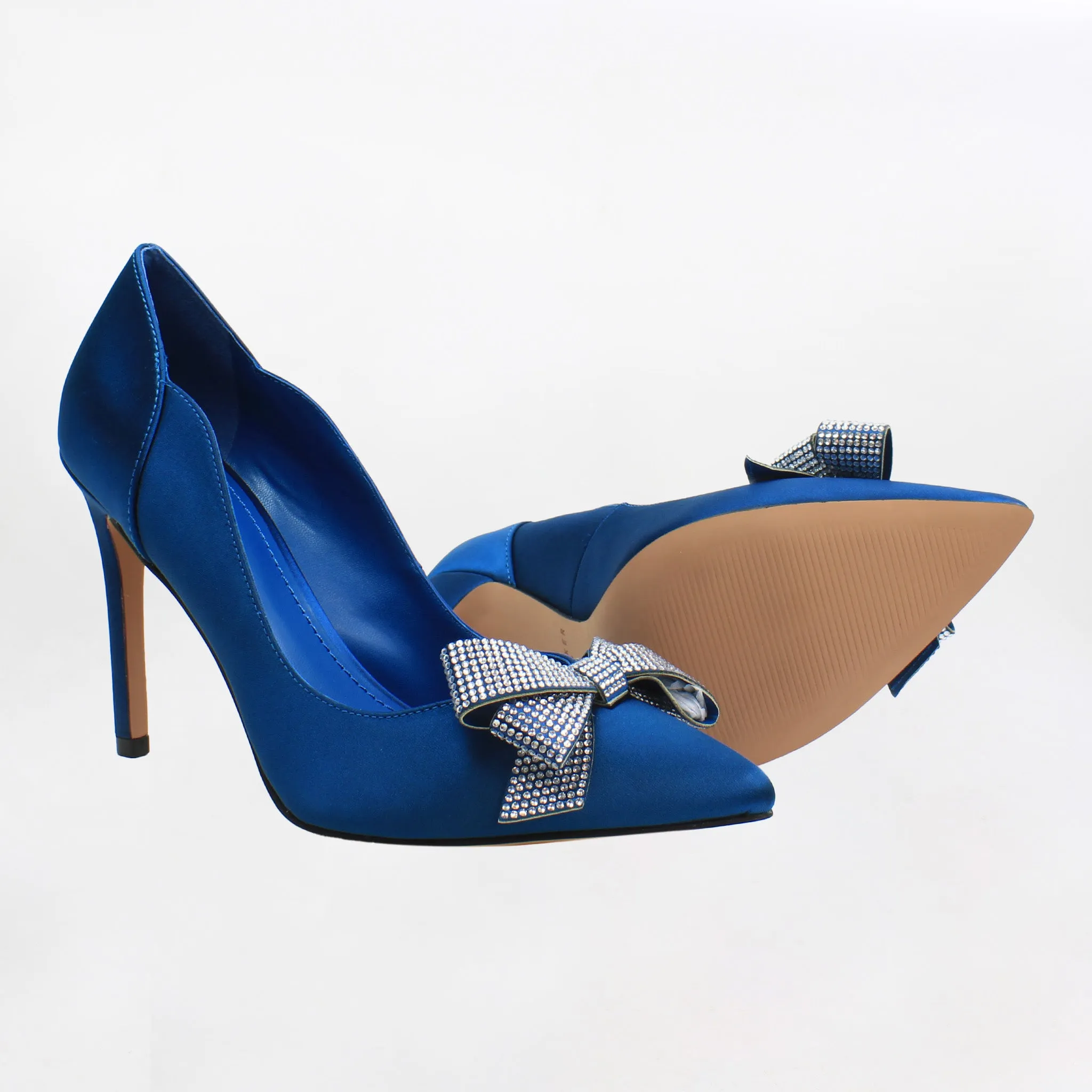 Ted Baker Orlilas Crystal Bow Womens Blue Shoes NO BOX