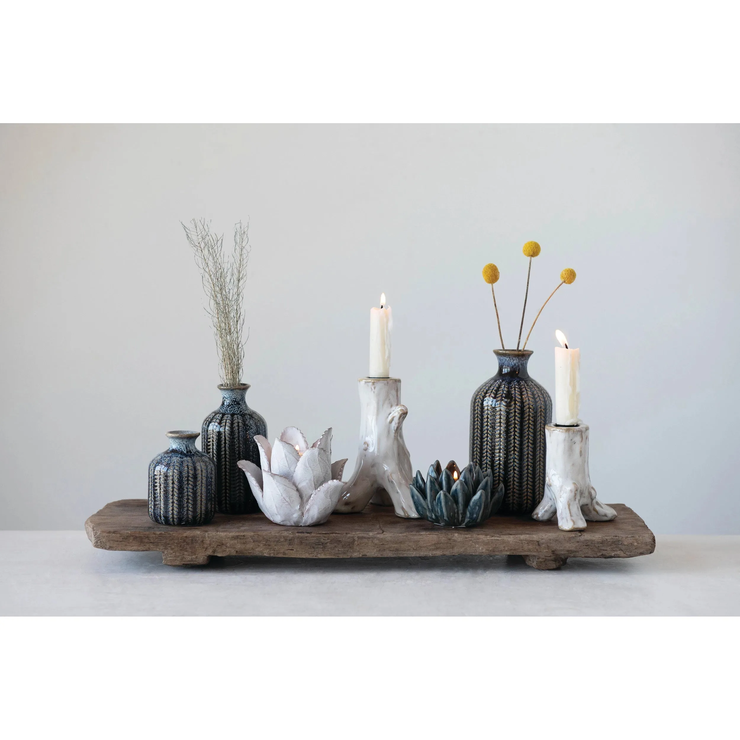 TERRA-COTTA FLOWER TEALIGHT HOLDER