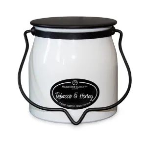 Tobacco & Honey 16oz Butter Jar Candle by Milkhouse Candle Co.