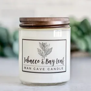 Tobacco and Bay Leaf Essential Oil - 8oz Soy Wax Candle