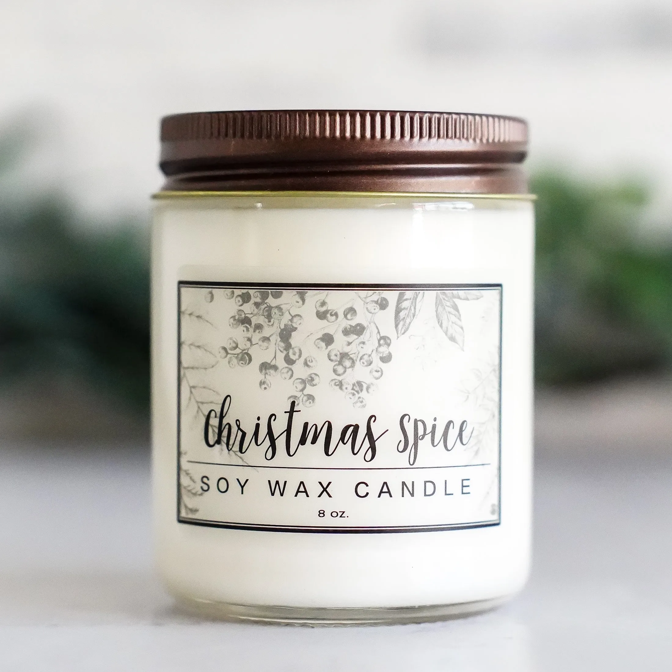 Tobacco and Bay Leaf Essential Oil - 8oz Soy Wax Candle
