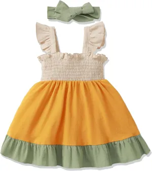 Toddler Baby Girl Dress Clothes Summer Dresses Outfits Little Girls Sleeveless Beach Sundress for Kids 12M-6T