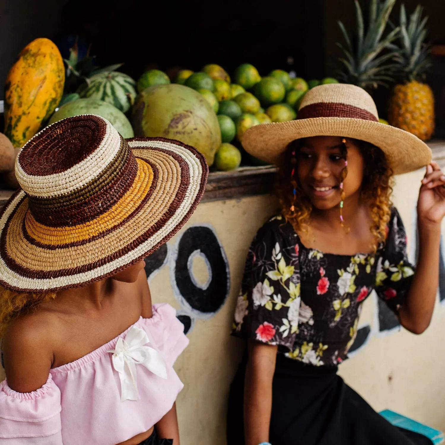 Topanga Straw Hat | Natural Red Stripe