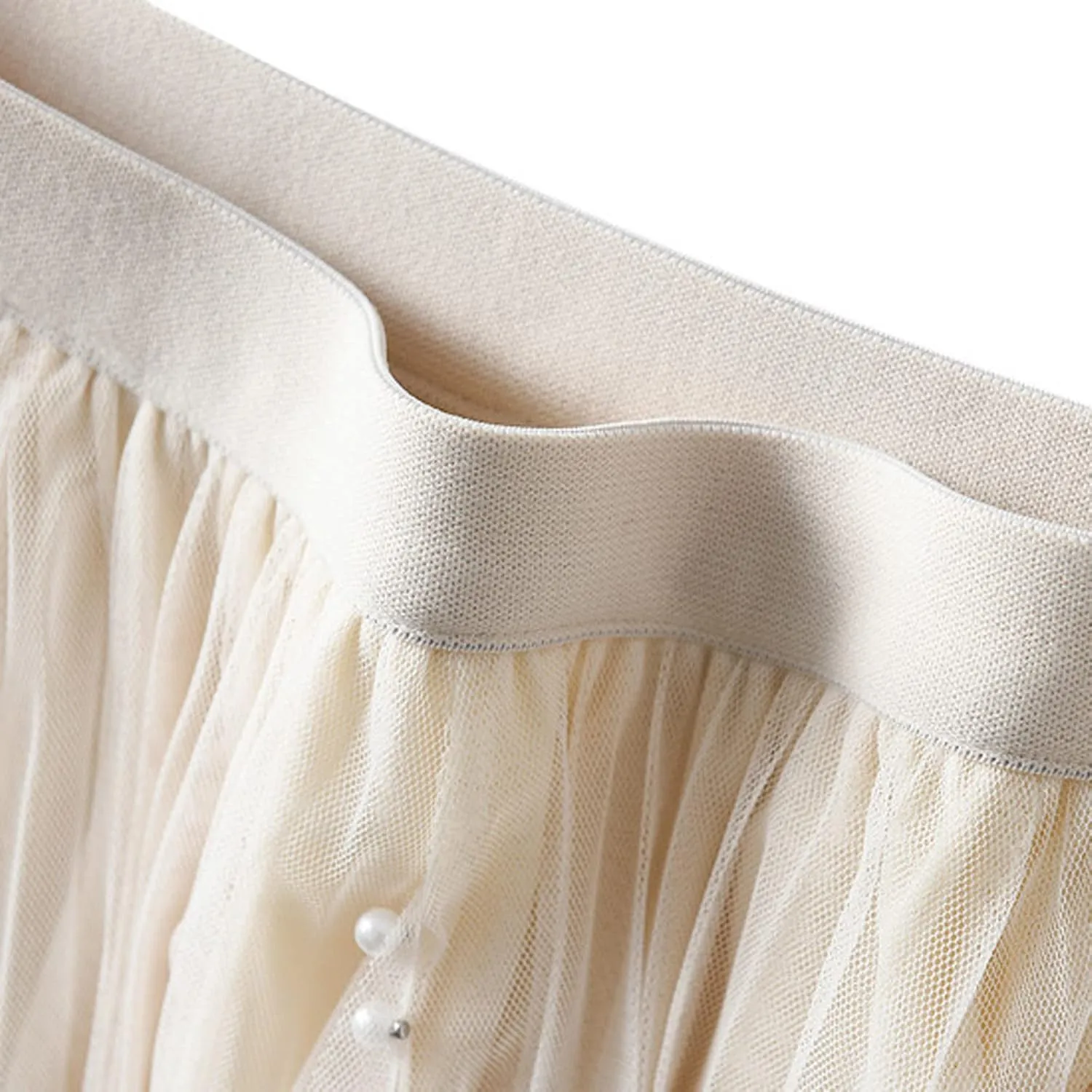 tuduoms Spring Fairy Pleated Tulle Skirts Teen Girls Ruffle Tiered Long Skirts High Waist Party Prom Mesh Flowy Midi Skirt