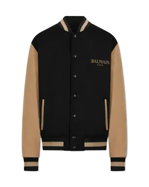 Two-Tone Wool & Cashmere Varsity Jacket