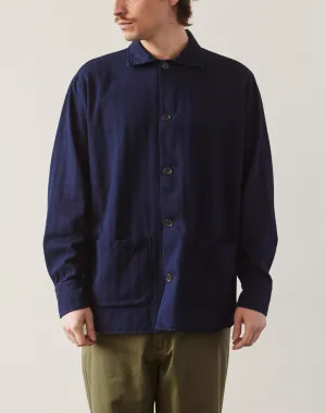 Universal Works Travail Overshirt, Indigo Herringbone Denim