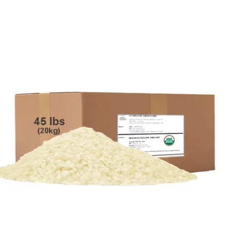 US Organic Beeswax White Pastille, bulk wholesale, 100% Pure Certified USDA Organic, 45 lbs (20 kg Bulk size)