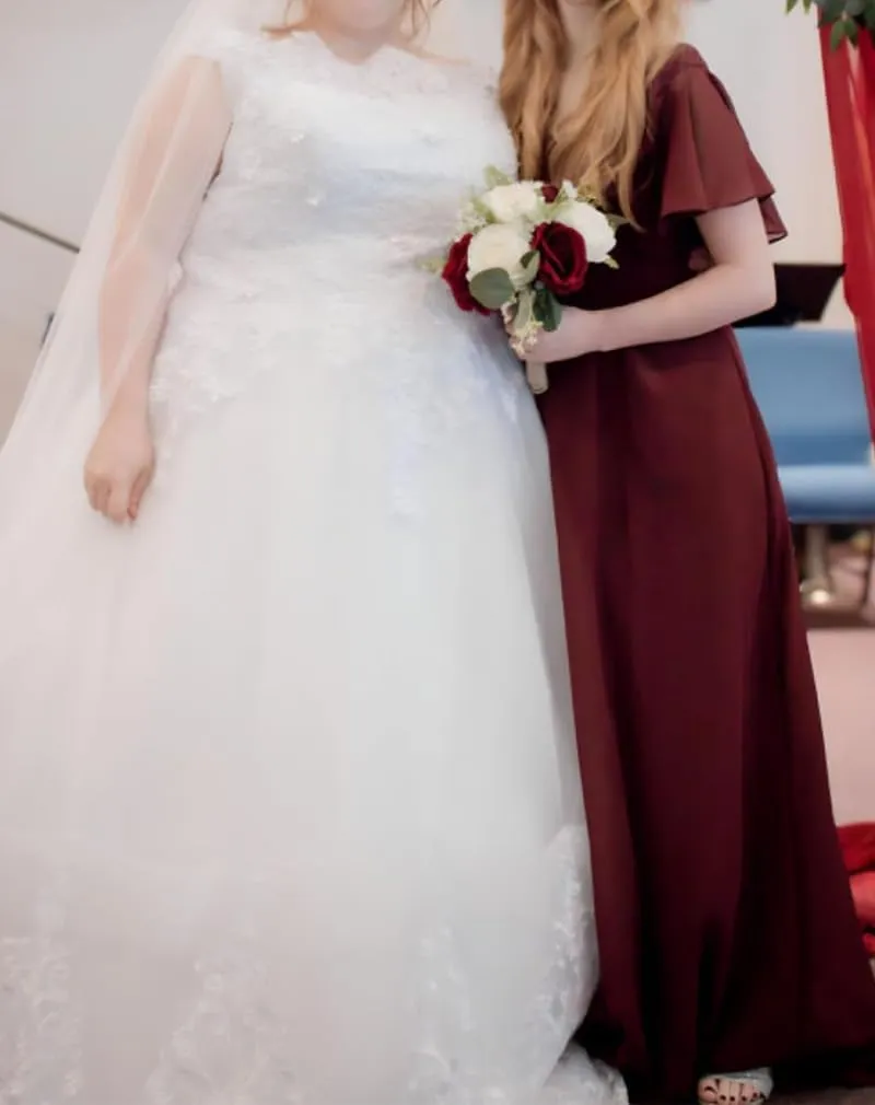 V Neck Bridesmaid Dresses for Women with Pockets Chiffon Elegant Floor Length Chiffon Formal Dress with Slit