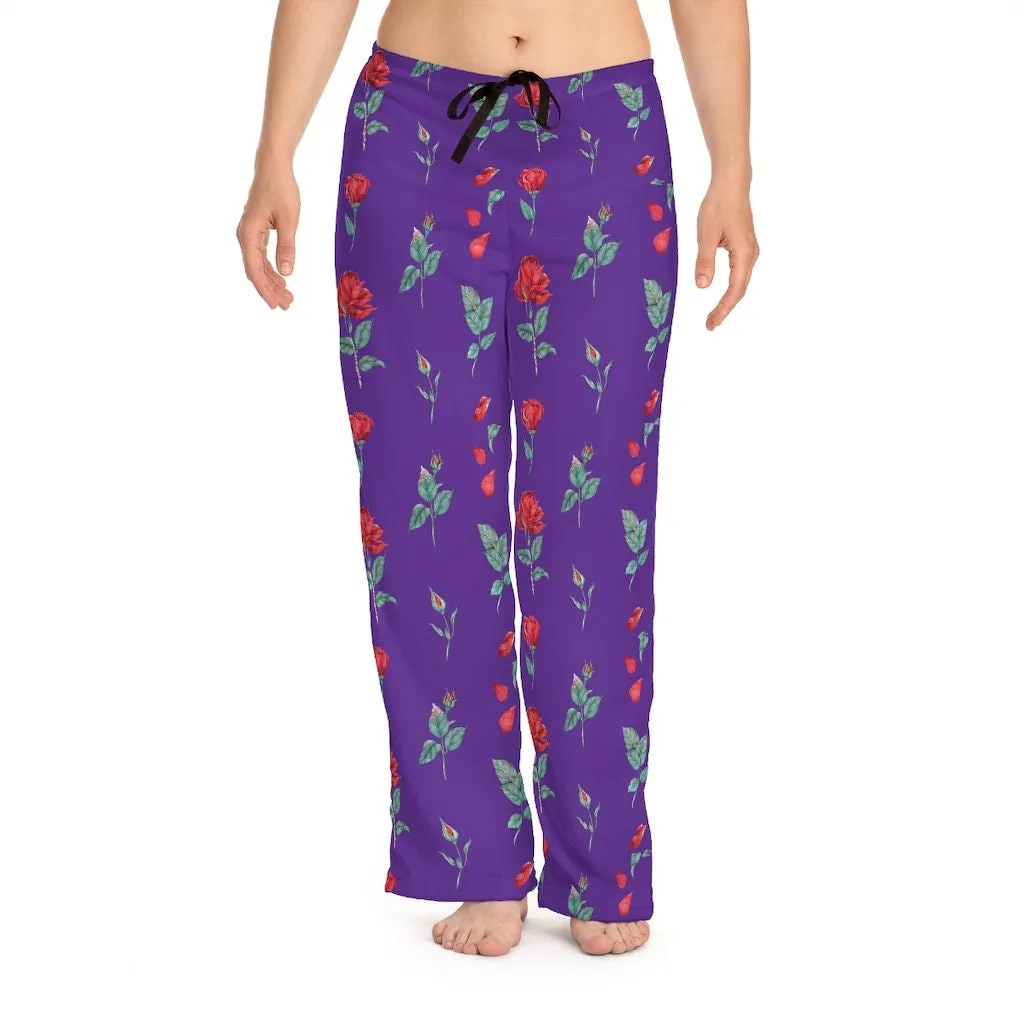 White-Red Roses Unisex Pajama Lounge Yoga Sleep Pants,Gift for Valentines/Anniversary/Christmas/Birthday/Graduation/Housewarming/Wedding/