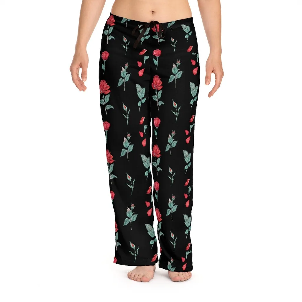 White-Red Roses Unisex Pajama Lounge Yoga Sleep Pants,Gift for Valentines/Anniversary/Christmas/Birthday/Graduation/Housewarming/Wedding/