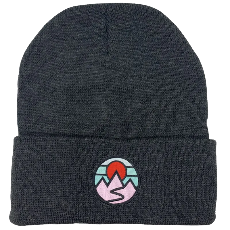 Wide Cuff Beanie w/ Mini Mountains