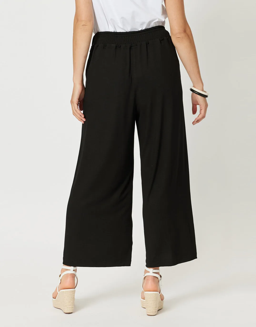 Wide Leg Jersey Pant - Black
