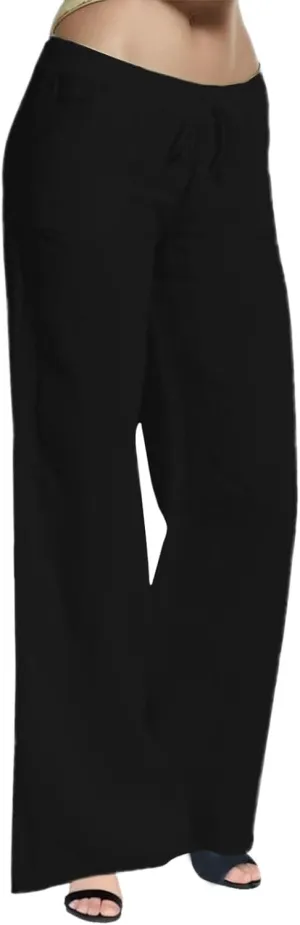 Wide Leg Pants for Woman Summer Linen Flowy Pants Preppy Aesthetics Pants Drawstring High Waisted Palazzo Pants with Pockets