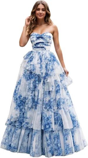 WIOJEIGO Prom Dresses for Women Long A-Line Spaghetti Straps Formal Dress 2025 with Slit Chiffon Ruched Evening Dress