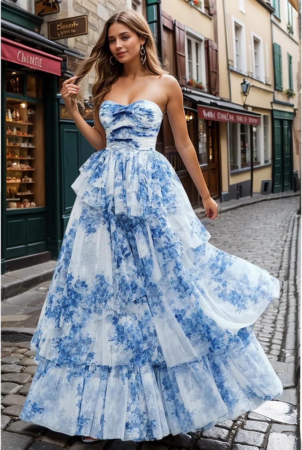 WIOJEIGO Prom Dresses for Women Long A-Line Spaghetti Straps Formal Dress 2025 with Slit Chiffon Ruched Evening Dress