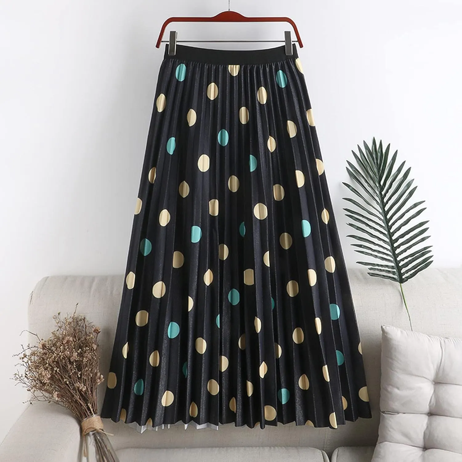 Women 2023 Spring Summer Floral Long Skirts A Line Skirts Floral Pleated Swing Print Midi A High Waist Women