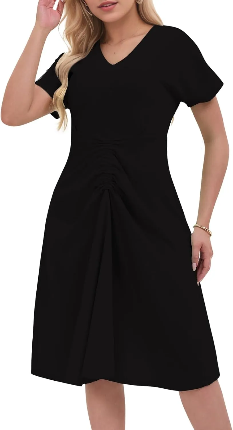 Women's 2025 Summer Formal Dresses Elegant Evening Party Cocktail Sexy Ruched Wedding Guest Maxi Dress