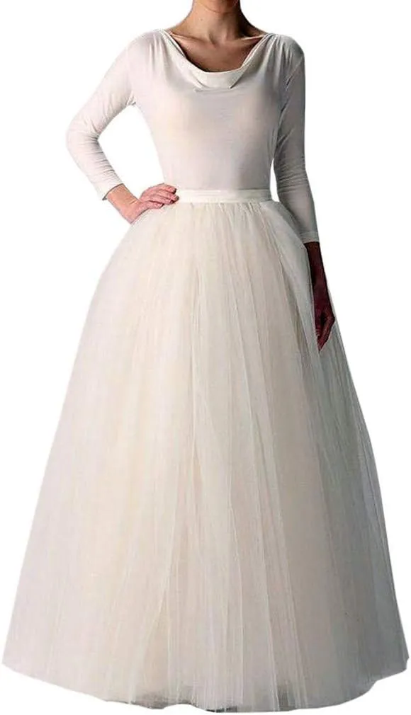 Women's A-Line High Waisted Midi Skirt Skirts for Women Pleated Princess Mesh Women Skirt Dancing Skirt Circle