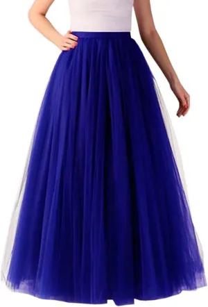 Women's A-Line High Waisted Midi Skirt Skirts for Women Pleated Princess Mesh Women Skirt Dancing Skirt Thin