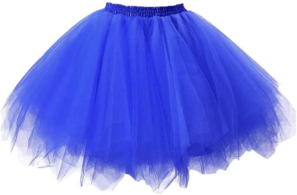 Women's A-Line High Waisted Midi Skirt Women's Tulle Skirts Ruffle Solid Layer Skirts Elastic High Waist