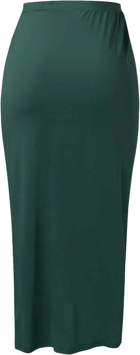 Womens A Line Midi Skirt Wrap Women's Draped Skirt High Waist Slit Solid Elastic Asymmetrical Skirts for Women