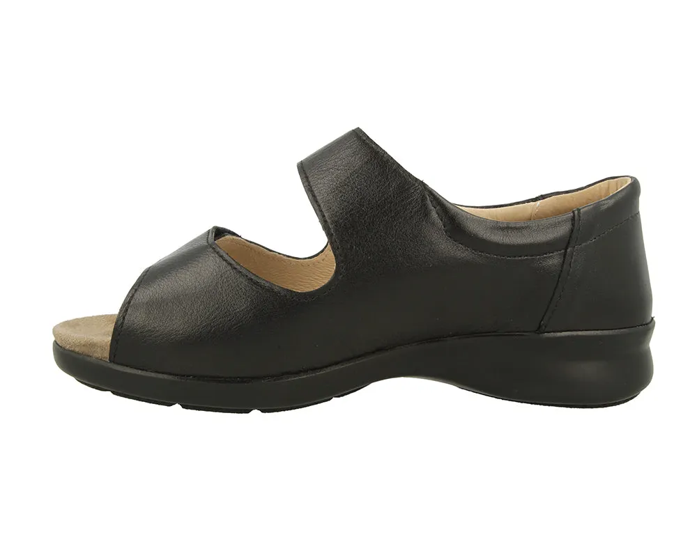Womens Adjustable Bliss 2 Black Leather Sandals