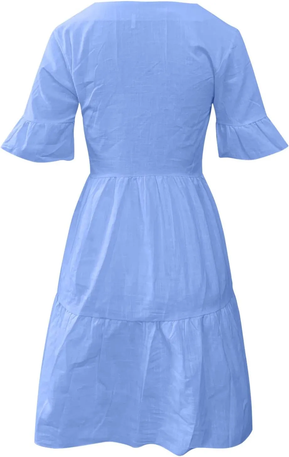 Women's Babydoll Ruffle Spring Dress Floral Pirnt Short Mini Dress V Neck Tiered Causal Dresses Cute Fashion Outfits 2023