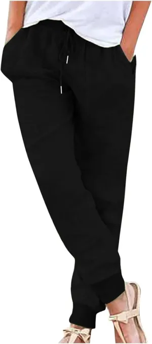 Womens Capris for Summer Cotton Linen Pants Casual 2025 Loose Comfy Trendy Elastic Waist Cropped Trouser Plus Size