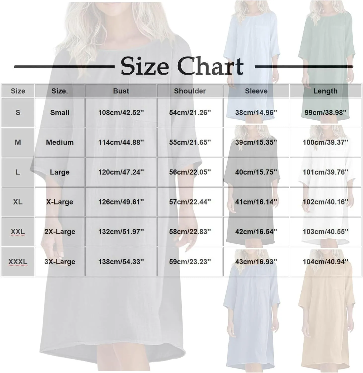 Women's Casual 3/4 Sleeve Summer Dress Loose Fit Round Neck Beach Vacation Shift Flowy Midi Dresses with Pocket