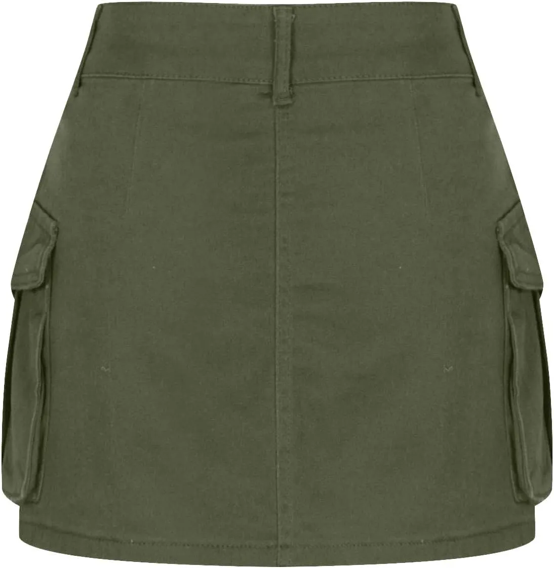 Women's Casual Button Zipper Skirt High Waist Solid Color Jean Skirt Stretch Sexy Cute Denim Skirts with Pockets