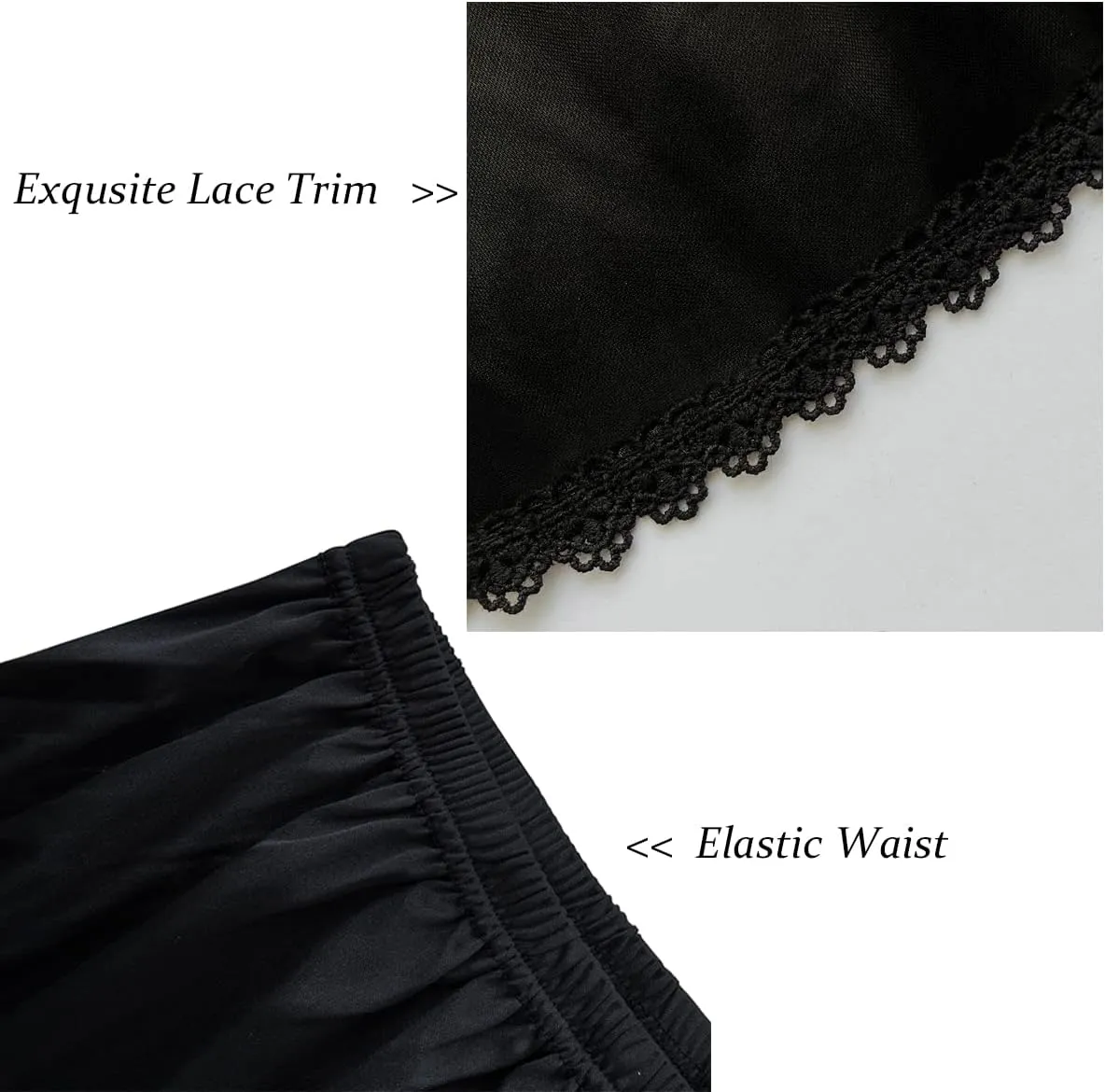 Women's Half Slips for Under Dresses Anti-static Elastic Waist Lace Plus Size Long Underskirt